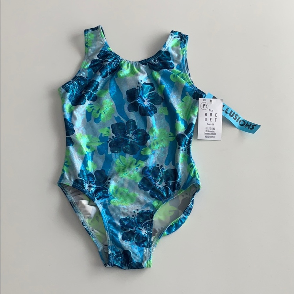 NWT ILLUSIONS Gymnastics/Dance leotard. Size 14.